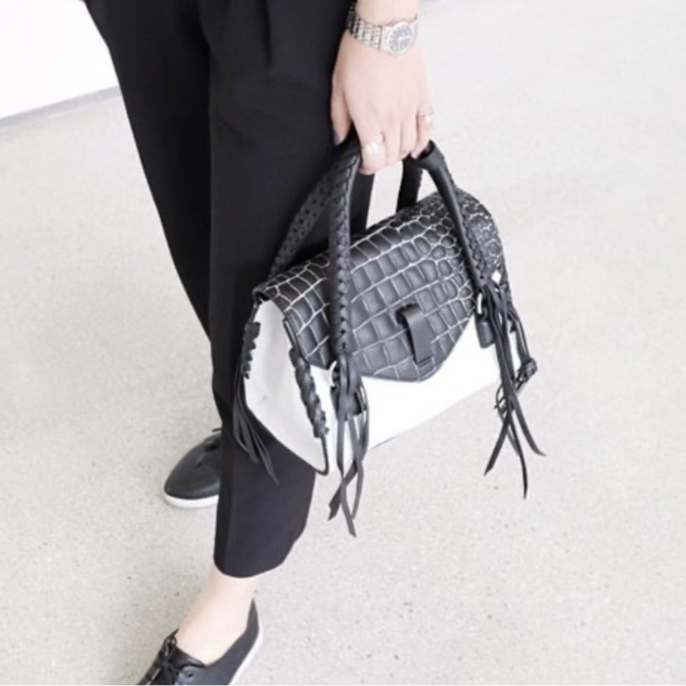 Joy Grayson Black Croc-Embossed Women's Bag- NWT‎